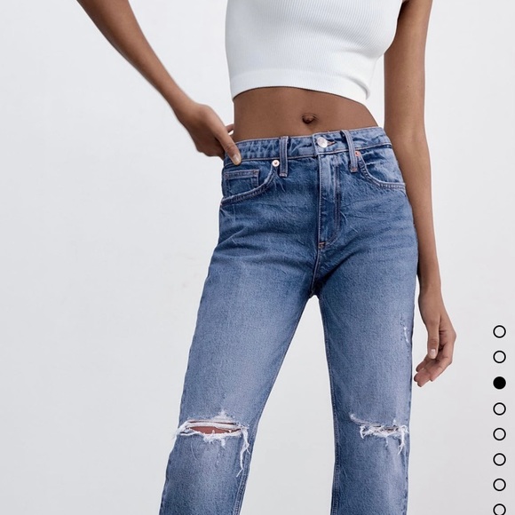 blue straight leg jeans - Picture 4 of 5